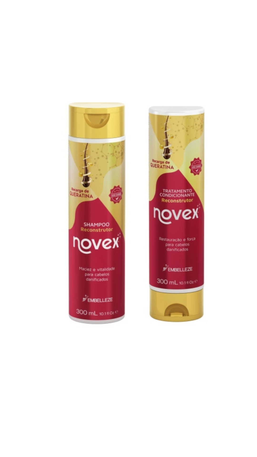KIT SHAMPOO + ACOND RECARGA DE QUERATINA 300ML